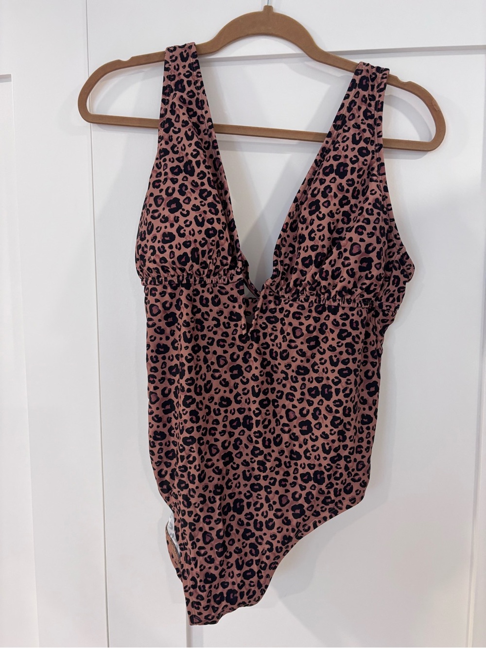 Shade & Shore Kids Leopard One-Piece Swimsuit in Dusty Rose and Black